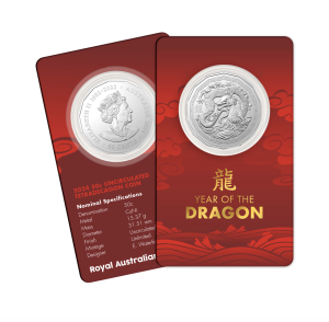 2024 50c Lunar Year of the Dragon uncirculated coin